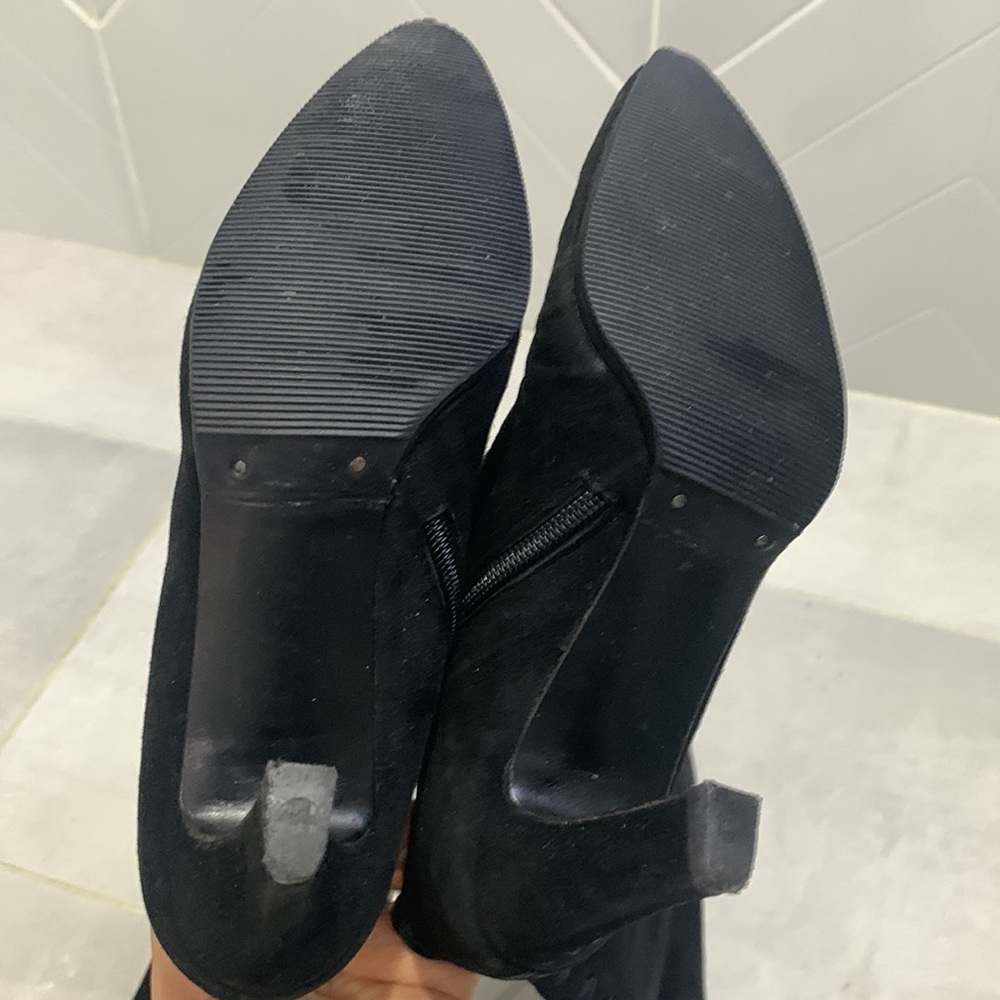 🇮🇹VTG 90’ Stuart Weitzman 💯% Suede/Leather O/U Knee Boots - Picture 12 of 17